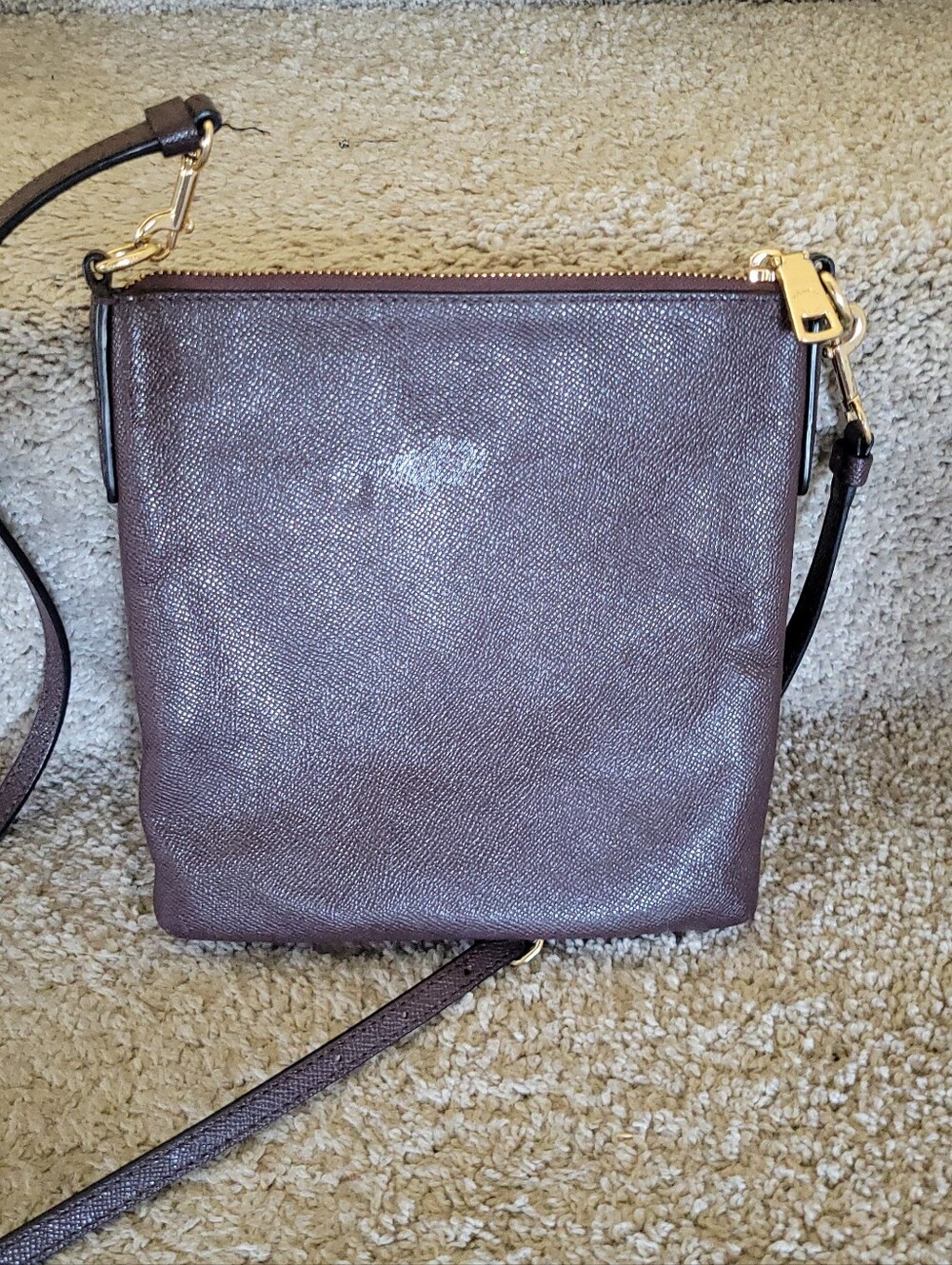 Coach Kitt Messenger Crossbody in oxblood brown crossgrain leather. - Picture 16 of 16